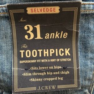 J. Crew Selvedge Denim Jeans NWT